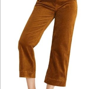 Madewell Slim Emmett Wide Leg Crop Pants: Corduroy